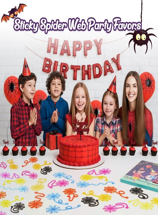 DODOLOL 30 Pcs Sticky Spider Web Sticky Hands for Kids Bulk Halloween Party Favors Decorations,Spider Webs for Classroom Prizes,Kids' Halloween Goodie Bags Stuffers Pinata Stuffers Small Toys for Boys Girl - Image 2